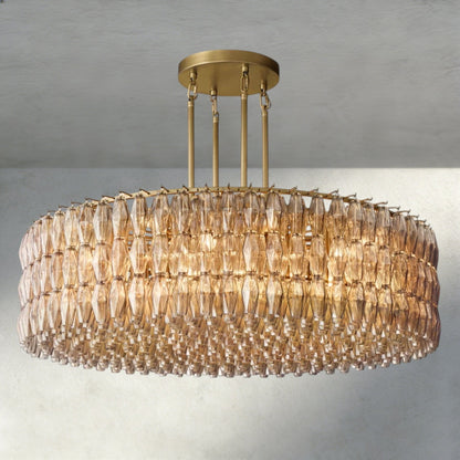 CIHELA CLEAR/ SMOKE GLASS ROUND CHANDELIER 37", 47", 62" - GILDLAMPS