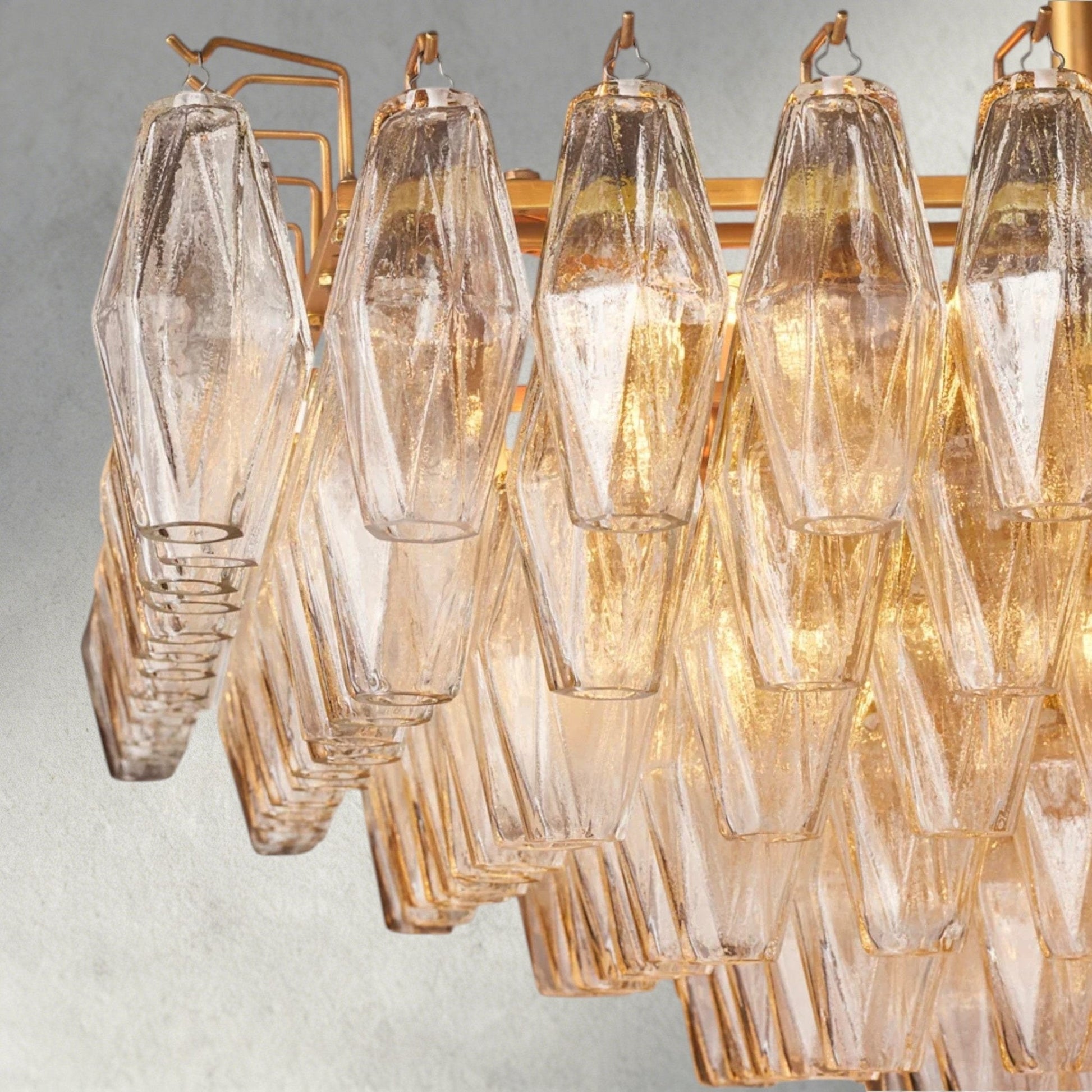 CIHELA CLEAR/ SMOKE GLASS TIERED RECTANGULAR CHANDELIER 54", 74" - GILDLAMPS
