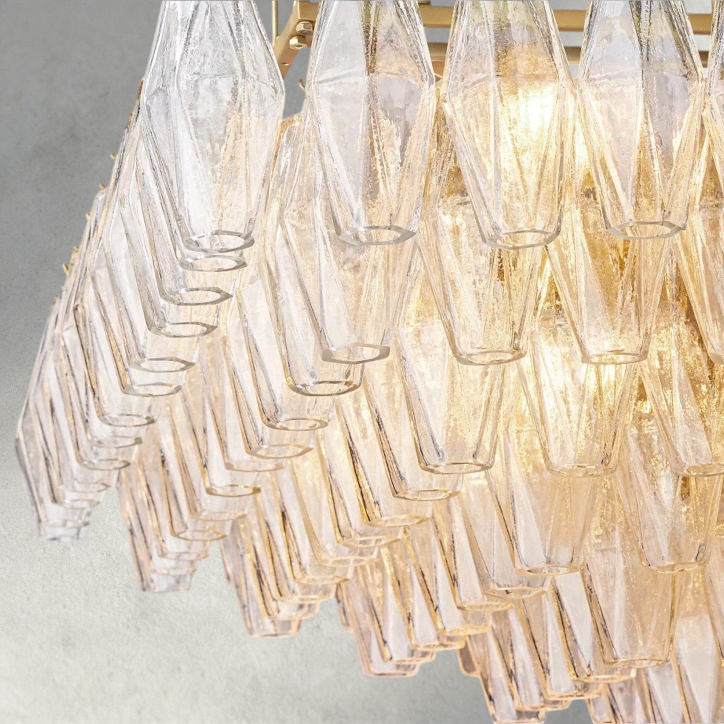 CIHELA CLEAR/ SMOKE GLASS TIERED RECTANGULAR CHANDELIER 54", 74" - GILDLAMPS