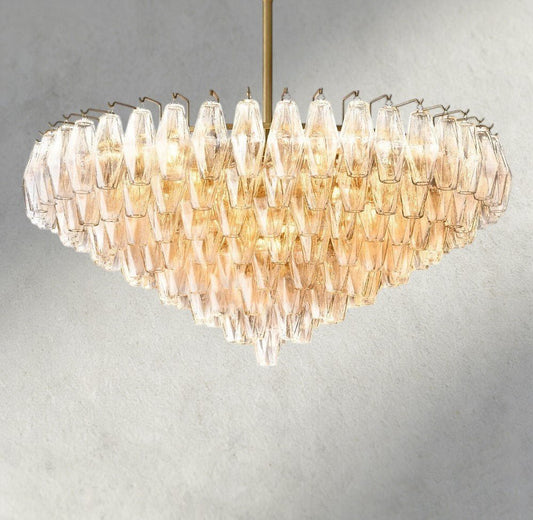 CIHELA CLEAR/ SMOKE GLASS TIERED ROUND CHANDELIER 37", 47", 62" - GILDLAMPS