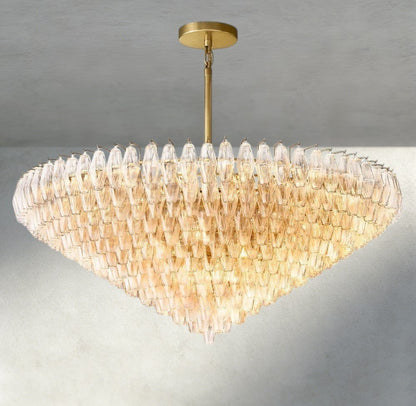 CIHELA CLEAR/ SMOKE GLASS TIERED ROUND CHANDELIER 37", 47", 62" - GILDLAMPS