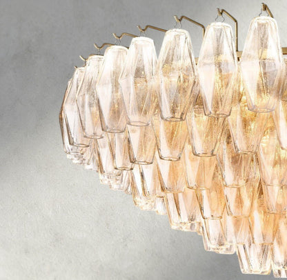 CIHELA CLEAR/ SMOKE GLASS TIERED ROUND CHANDELIER 37", 47", 62" - GILDLAMPS