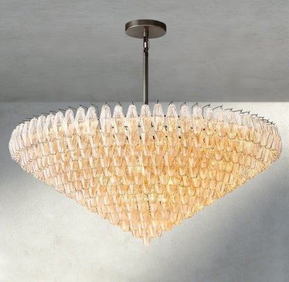 CIHELA CLEAR/ SMOKE GLASS TIERED ROUND CHANDELIER 37", 47", 62" - GILDLAMPS