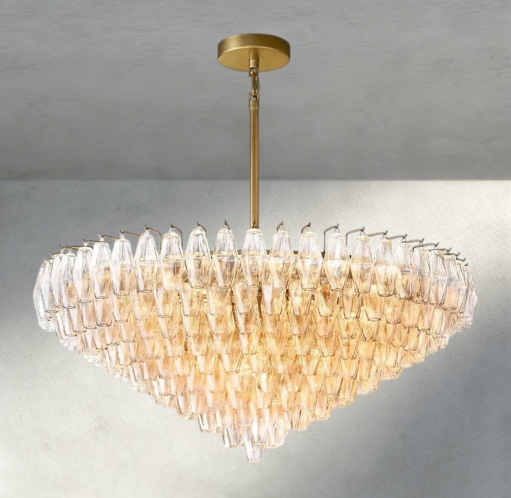CIHELA CLEAR/ SMOKE GLASS TIERED ROUND CHANDELIER 37", 47", 62" - GILDLAMPS