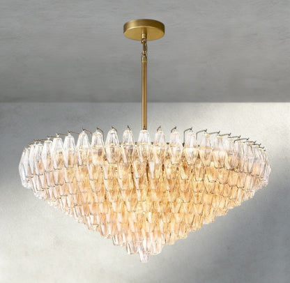 CIHELA CLEAR/ SMOKE GLASS TIERED ROUND CHANDELIER 37", 47", 62" - GILDLAMPS