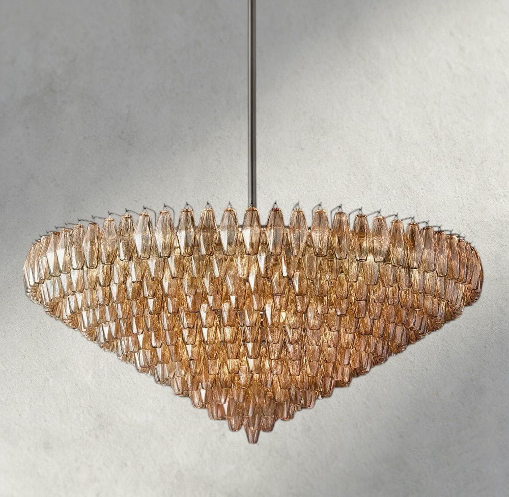 CIHELA CLEAR/ SMOKE GLASS TIERED ROUND CHANDELIER 37", 47", 62" - GILDLAMPS