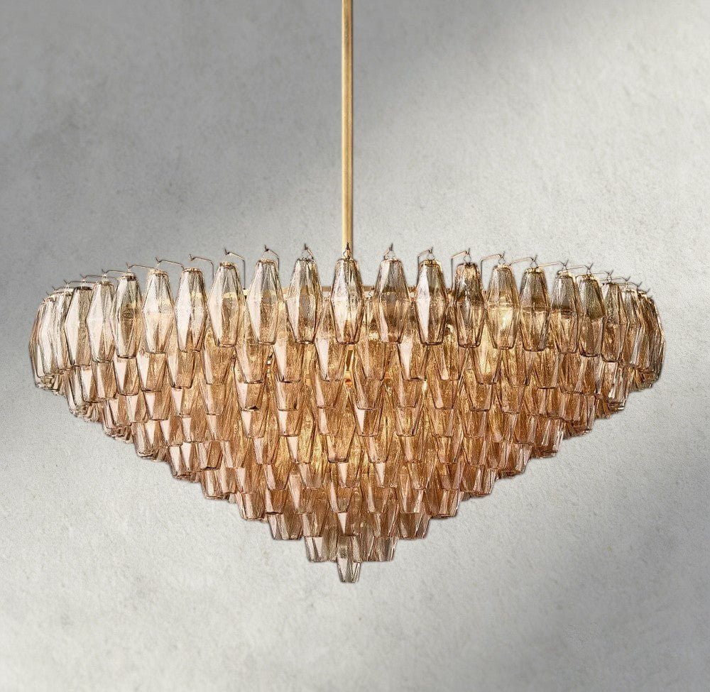 CIHELA CLEAR/ SMOKE GLASS TIERED ROUND CHANDELIER 37", 47", 62" - GILDLAMPS