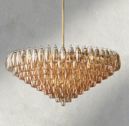 CIHELA CLEAR/ SMOKE GLASS TIERED ROUND CHANDELIER 37", 47", 62" - GILDLAMPS
