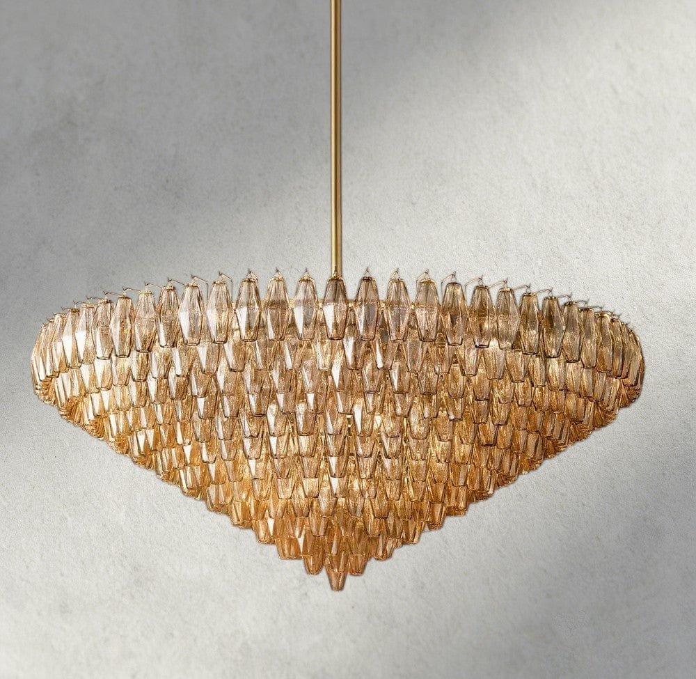 CIHELA CLEAR/ SMOKE GLASS TIERED ROUND CHANDELIER 37", 47", 62" - GILDLAMPS