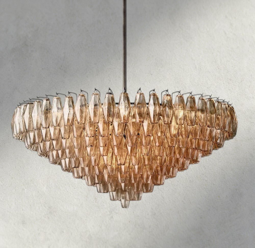 CIHELA CLEAR/ SMOKE GLASS TIERED ROUND CHANDELIER 37", 47", 62" - GILDLAMPS