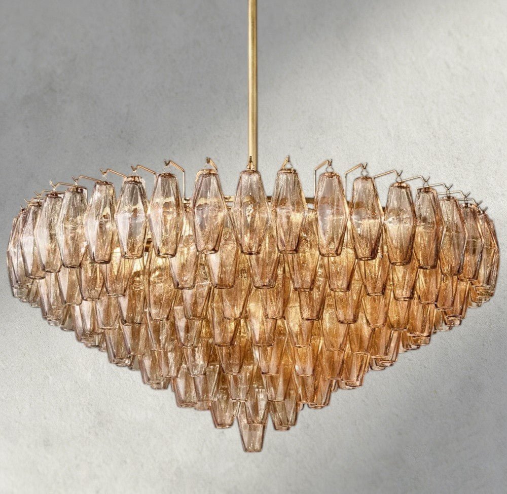 CIHELA CLEAR/ SMOKE GLASS TIERED ROUND CHANDELIER 37", 47", 62" - GILDLAMPS