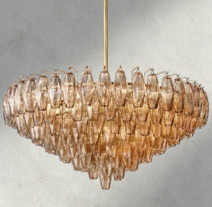 CIHELA CLEAR/ SMOKE GLASS TIERED ROUND CHANDELIER 37", 47", 62" - GILDLAMPS