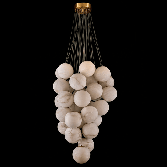 Cluster Alabaster Globe Chandelier - GILDLAMPS