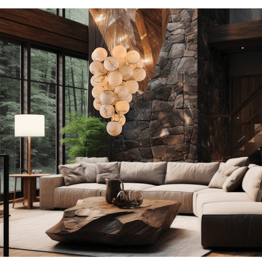 Cluster Alabaster Globe Chandelier - GILDLAMPS