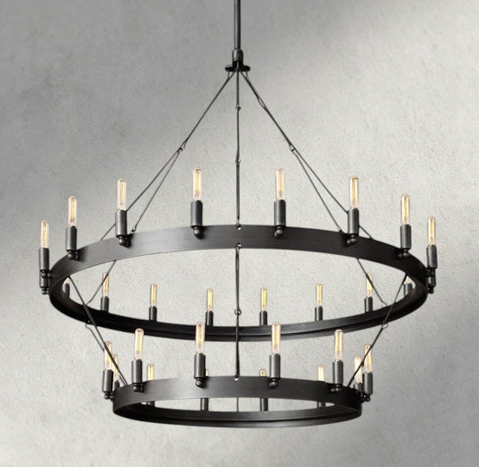 Cominv Vintage Filament Two - Tier Chandelier 38", 50", 63", 71" - GILDLAMPS