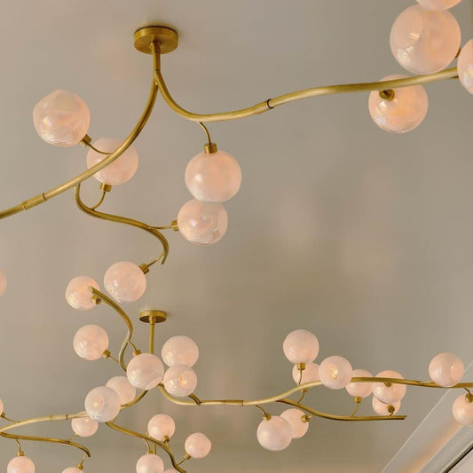 Contemporary Hand - blown Glass Globes Branch Chandelier for Dining Room Living Room and Kitchen Island - GILDLAMPS