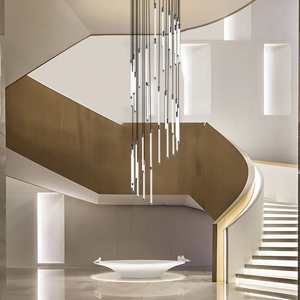 Contemporary Staircase Chandelier Spiral Tube Ceiling Light - GILDLAMPS