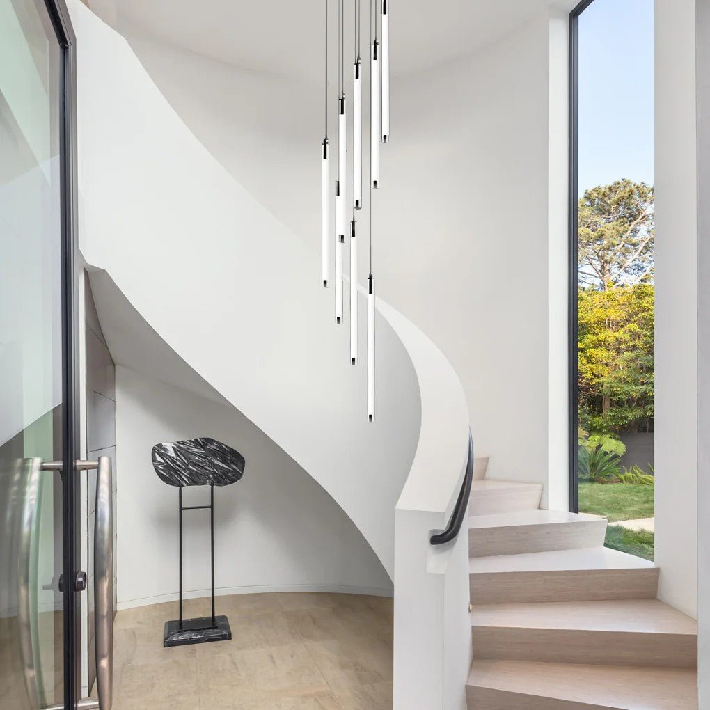 Contemporary Staircase Chandelier Spiral Tube Ceiling Light - GILDLAMPS