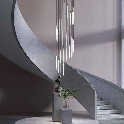 Contemporary Staircase Chandelier Spiral Tube Ceiling Light - GILDLAMPS