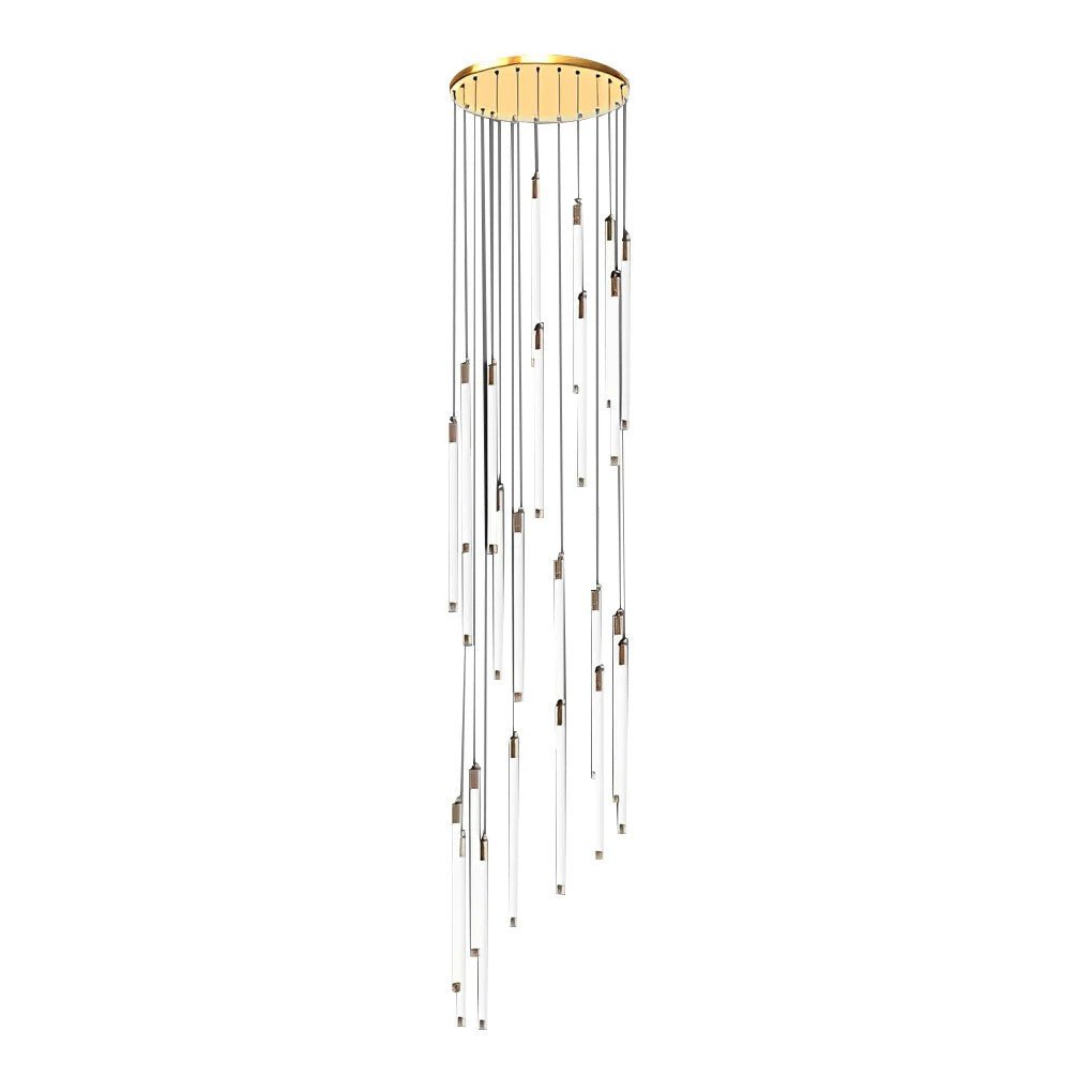 Contemporary Staircase Chandelier Spiral Tube Ceiling Light - GILDLAMPS