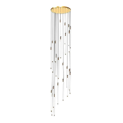 Contemporary Staircase Chandelier Spiral Tube Ceiling Light - GILDLAMPS
