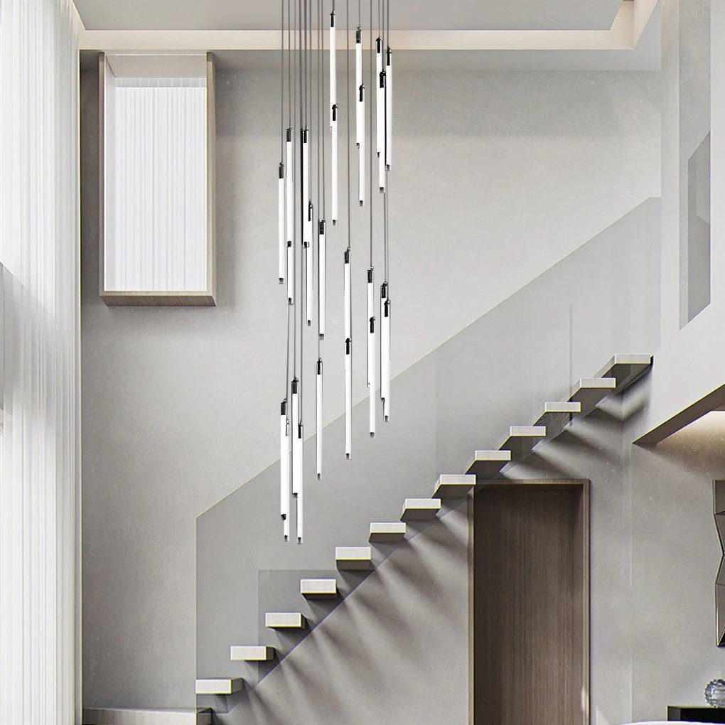 Contemporary Staircase Chandelier Spiral Tube Ceiling Light - GILDLAMPS