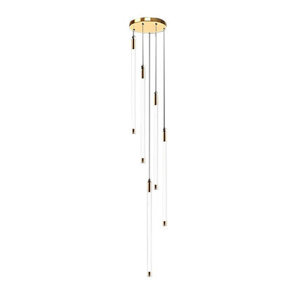 Contemporary Staircase Chandelier Spiral Tube Ceiling Light - GILDLAMPS