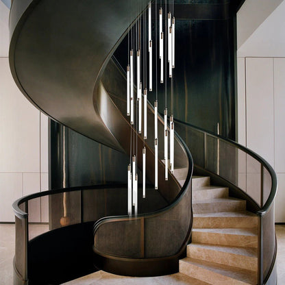 Contemporary Staircase Chandelier Spiral Tube Ceiling Light - GILDLAMPS