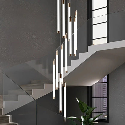 Contemporary Staircase Chandelier Spiral Tube Ceiling Light - GILDLAMPS