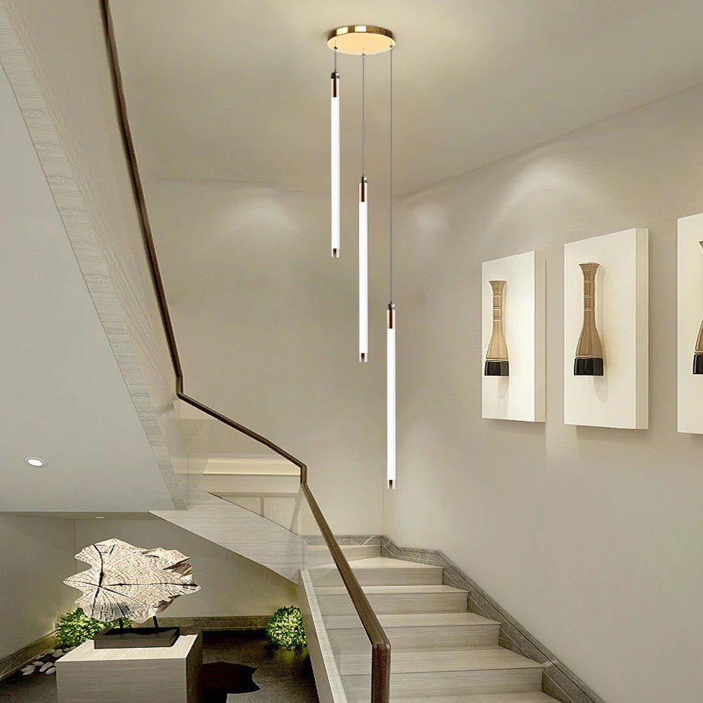 Contemporary Staircase Chandelier Spiral Tube Ceiling Light - GILDLAMPS