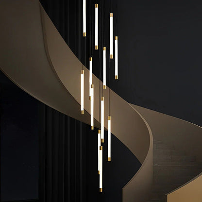 Contemporary Staircase Chandelier Spiral Tube Ceiling Light - GILDLAMPS