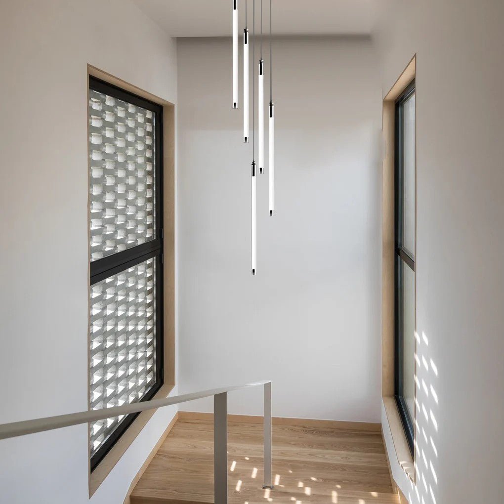 Contemporary Staircase Chandelier Spiral Tube Ceiling Light - GILDLAMPS