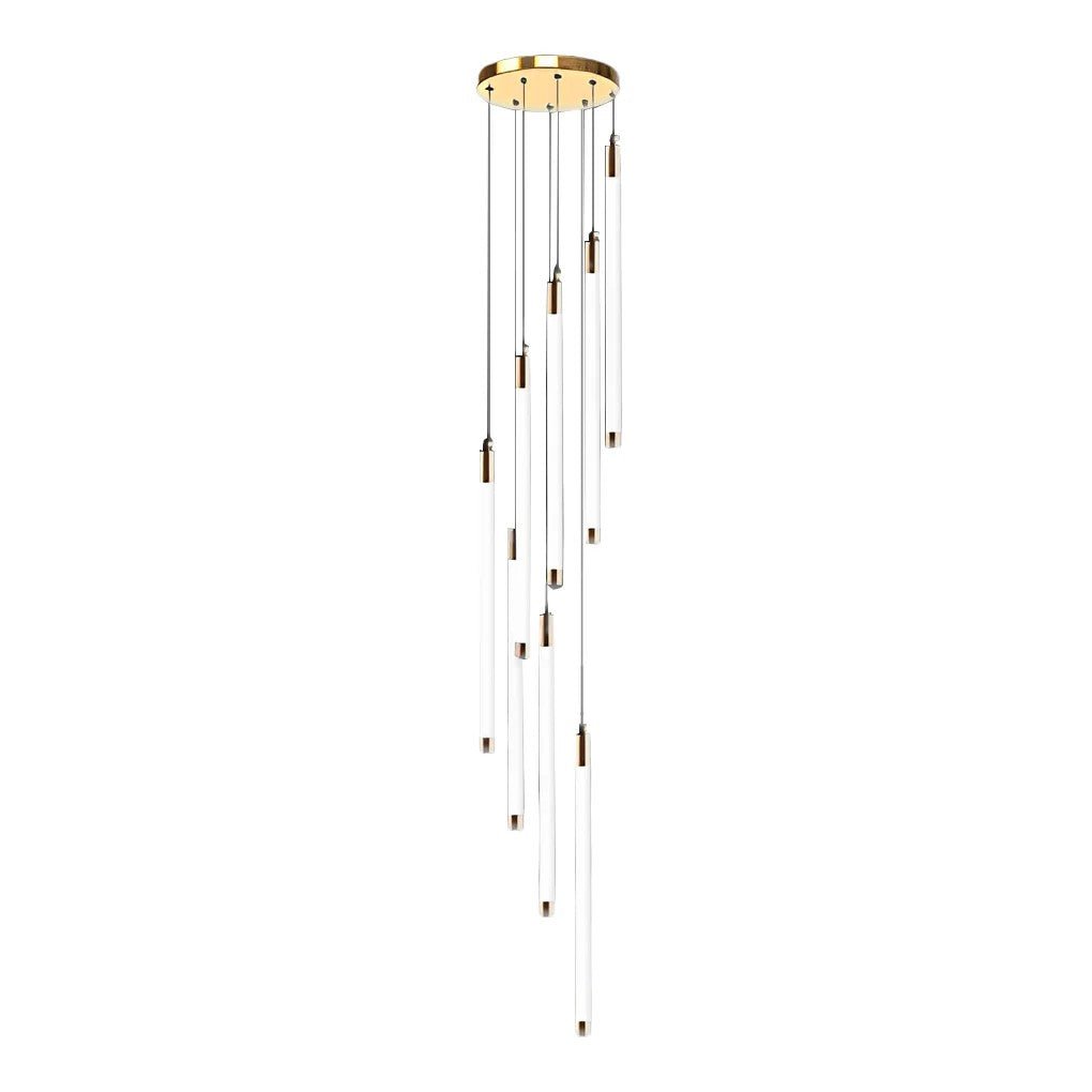 Contemporary Staircase Chandelier Spiral Tube Ceiling Light - GILDLAMPS