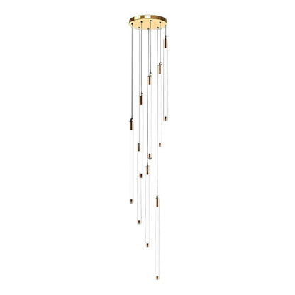 Contemporary Staircase Chandelier Spiral Tube Ceiling Light - GILDLAMPS