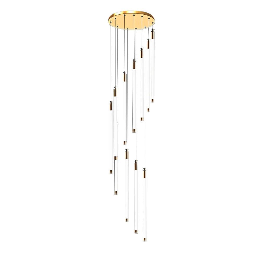 Contemporary Staircase Chandelier Spiral Tube Ceiling Light - GILDLAMPS