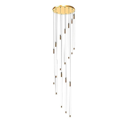 Contemporary Staircase Chandelier Spiral Tube Ceiling Light - GILDLAMPS