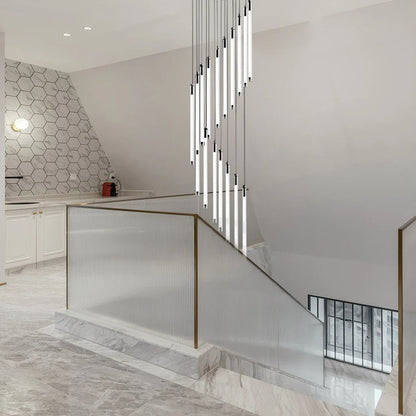 Contemporary Staircase Chandelier Spiral Tube Ceiling Light - GILDLAMPS