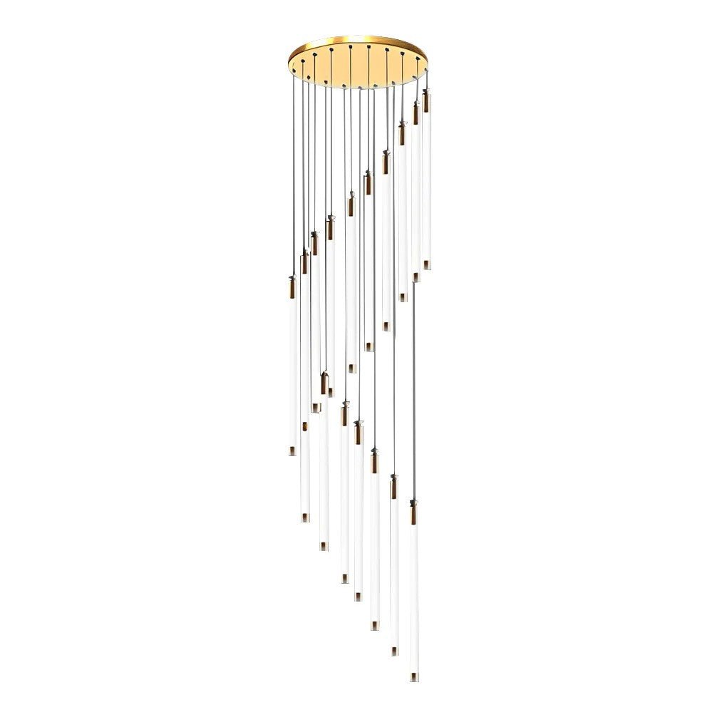 Contemporary Staircase Chandelier Spiral Tube Ceiling Light - GILDLAMPS