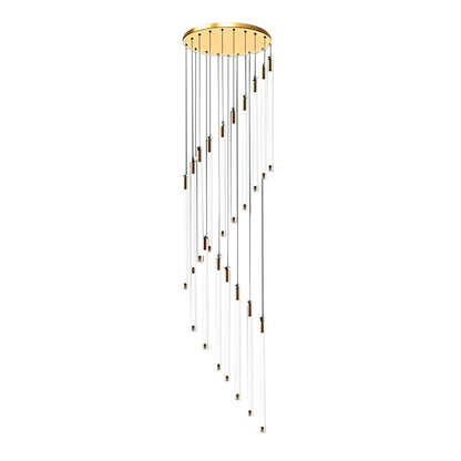 Contemporary Staircase Chandelier Spiral Tube Ceiling Light - GILDLAMPS