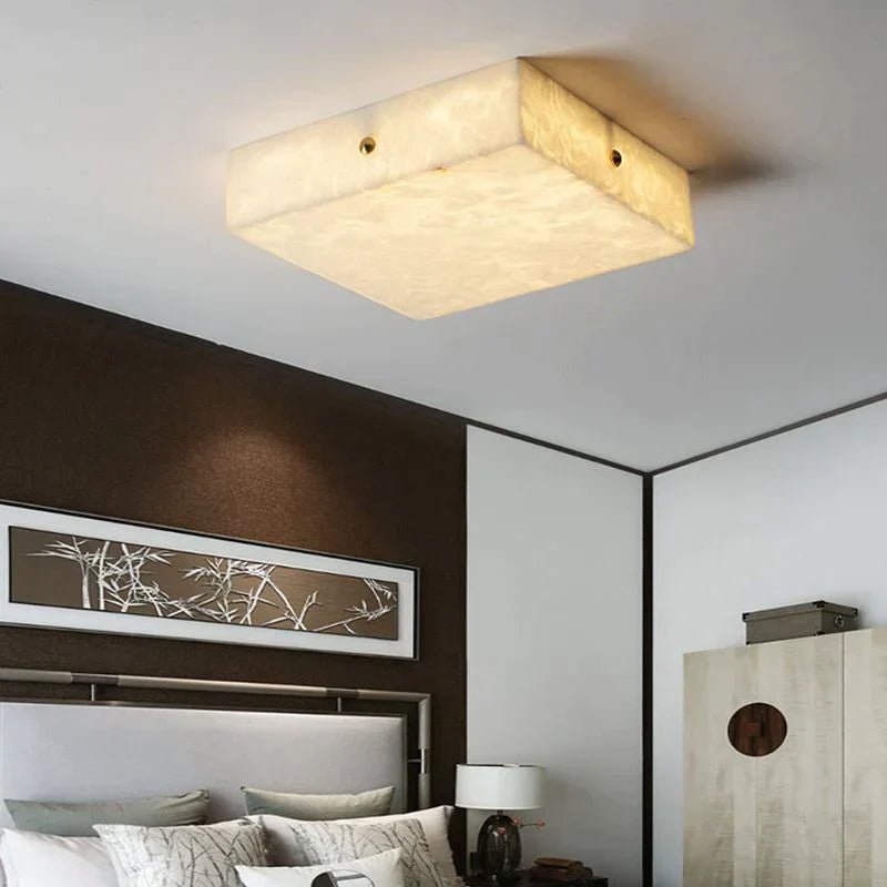 Coral Modern Alabaster Flushmount, Designer Ceiling Light Fixtures - GILDLAMPS