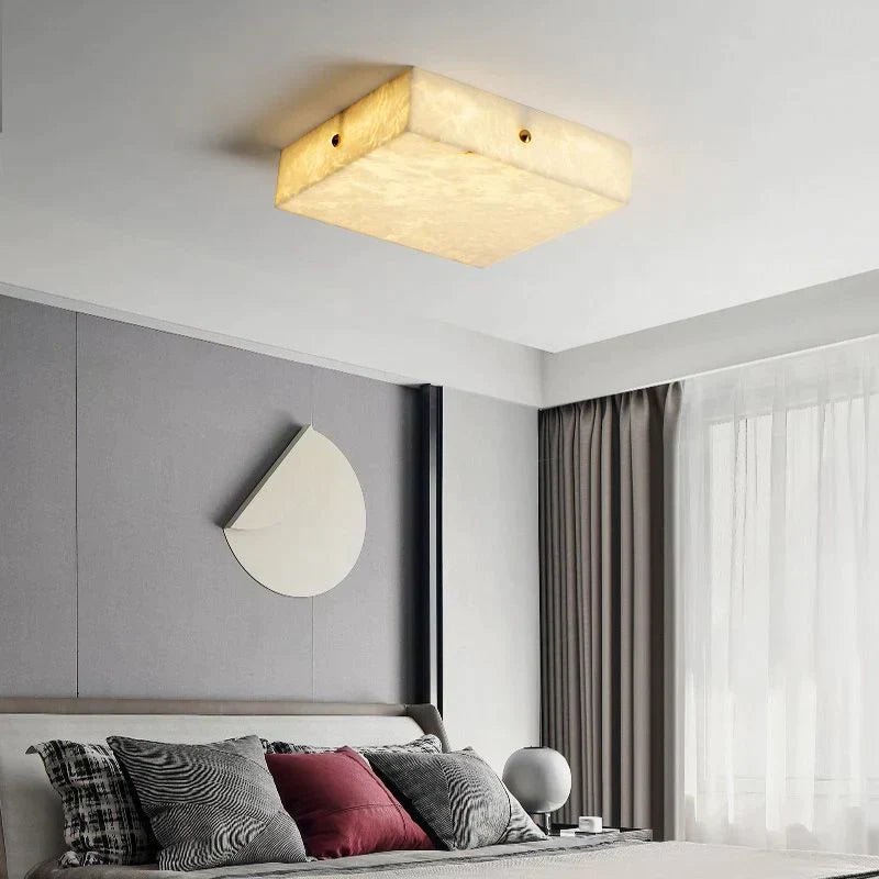 Coral Modern Alabaster Flushmount, Designer Ceiling Light Fixtures - GILDLAMPS