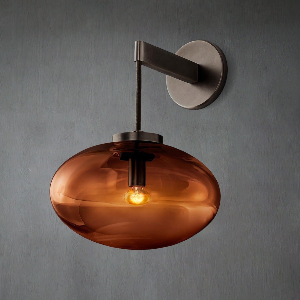 Coraline Smoke Glass Wall Sconce - GILDLAMPS