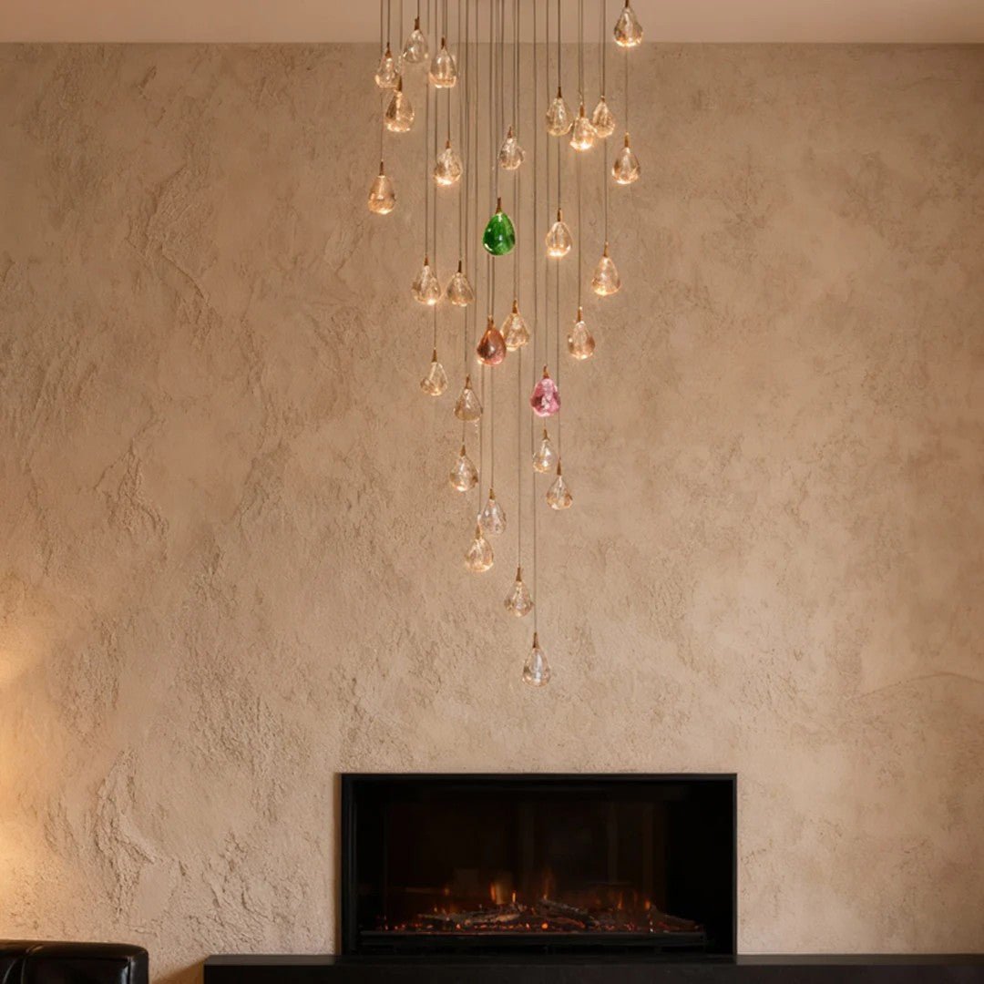 Crystal Chandelier for Staircase Luxury LED Ceiling Light - GILDLAMPS