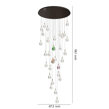 Crystal Chandelier for Staircase Luxury LED Ceiling Light - GILDLAMPS