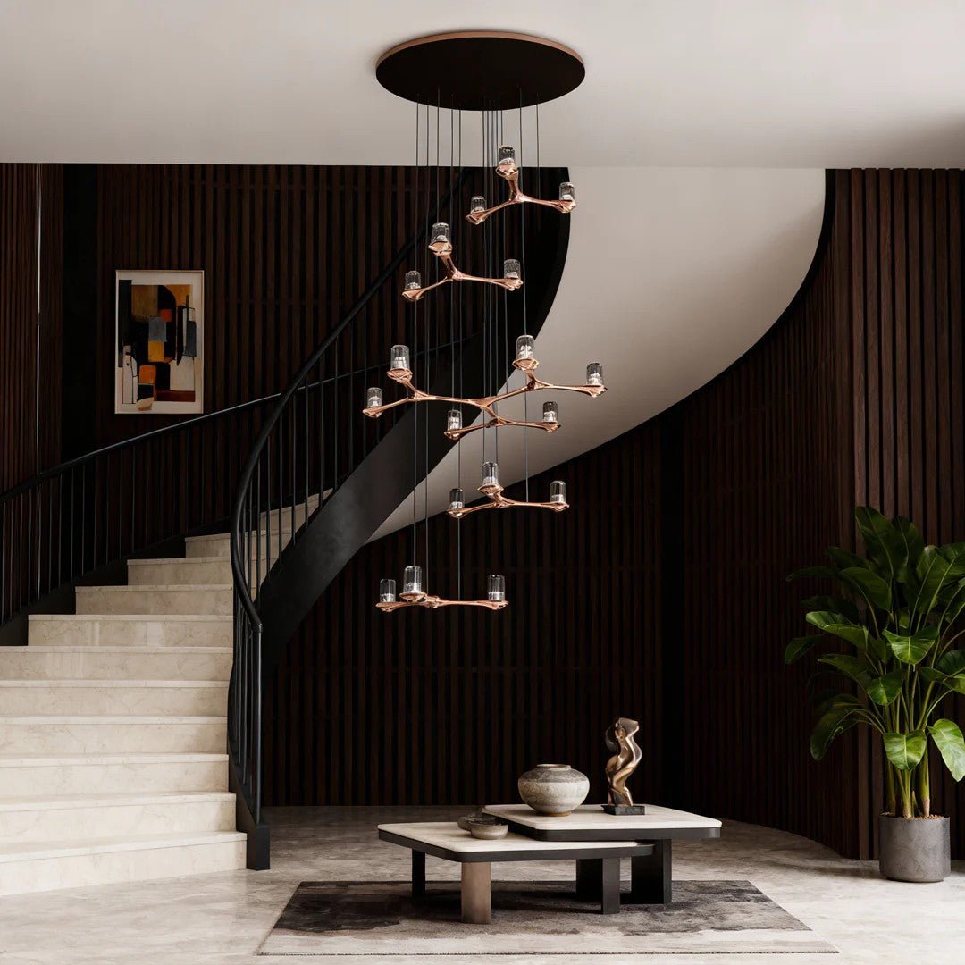 Crystal Staircase Chandelier Nordic Creative Ceiling Light - GILDLAMPS