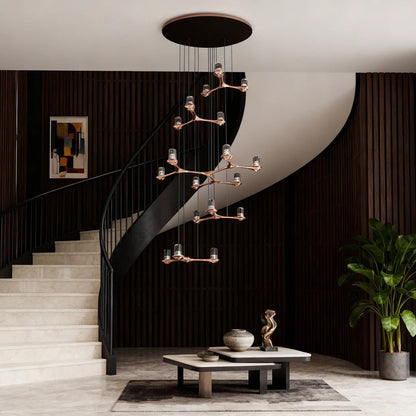 Crystal Staircase Chandelier Nordic Creative Ceiling Light - GILDLAMPS