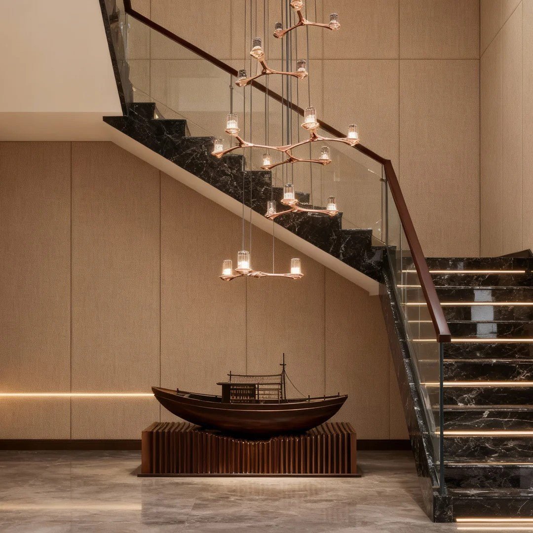Crystal Staircase Chandelier Nordic Creative Ceiling Light - GILDLAMPS