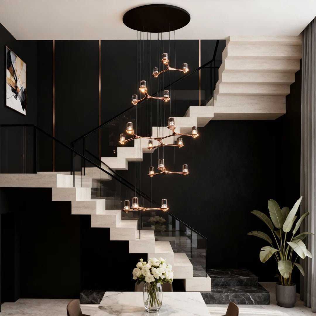 Crystal Staircase Chandelier Nordic Creative Ceiling Light - GILDLAMPS