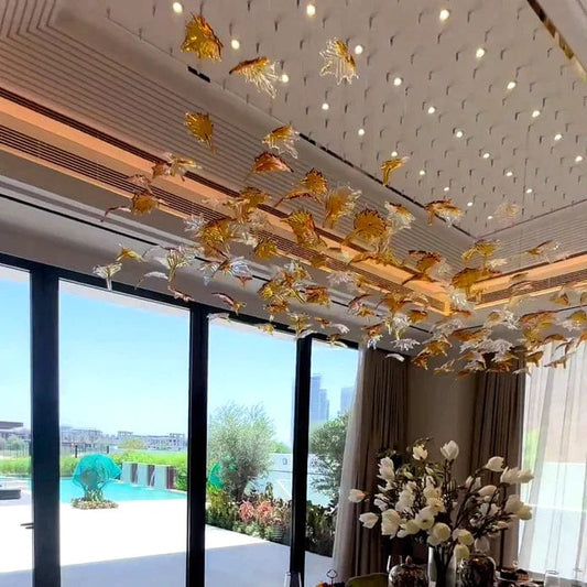 Custom Maple Leaf Chandelier For Villas/Banquet Hall/Hotel Lobby - GILDLAMPS