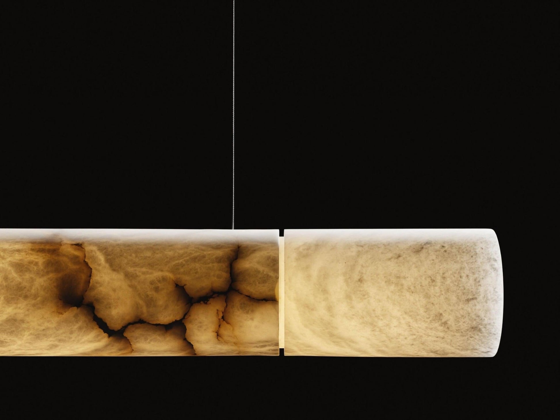 Cylindrical Alabaster Linear Chandelier - GILDLAMPS